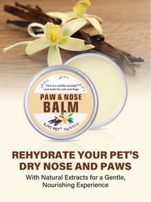 PETSIN Natural Vanilla Dog Paw Balm - 0.53 OZ, Protects Paws From Hot Pavement, Moisturizes Dry, Cracked Paws & Noses, Vanilla-Scented Cream Butter For Cats & Dogs