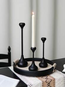 1 buc Suport de lumânare din lemn negru în formă de lacrimă, Suport minimalist pentru lumânări Wabi-Sabi și aromaterapie, Suport înalt romantic francez pentru lumânări, Potrivit pentru decorul casei, Suport de lumânări pentru sufragerie și sufragerie, Decor pentru evenimente și petreceri de nuntă, Cadou