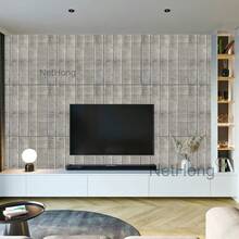 NetHong 3D Textured Wood Plank Wall Sticker - Realistic Gray Weathered Finish - Gray Wood Grain - View 3