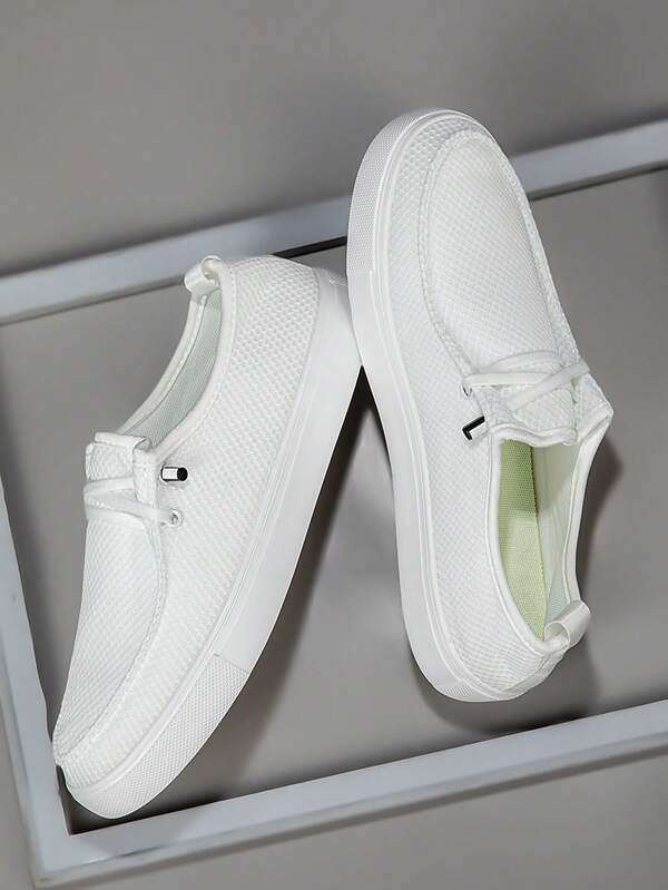 Men's 2025 New Simple Classic Casual Comfortable Fashion Sneakers - Breathable, High Street Slip-On Shoes With Elastic Band, Mesh Fabric, All Season Wear, Round Toe, Fabric Upper, EVA Sole Lightweight Flat Versatile Men Sports Shoes, Student Shoes, Casual Shoes, Outdoor Hiking, Street Style For All Seasons, Lightweight & Durable