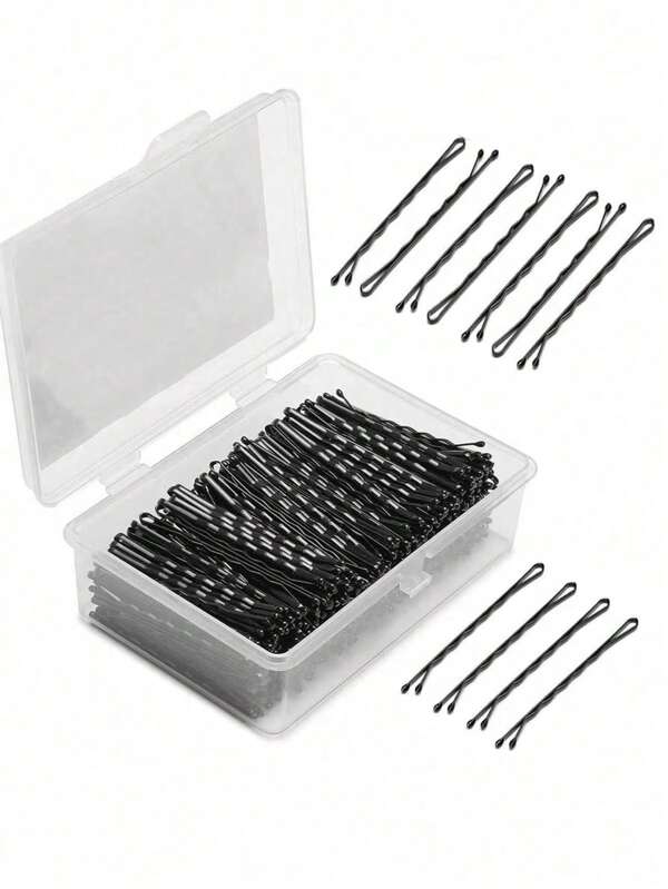 50pcs/100pcs/200pcs Bobby Pins, Crimped Hair Pins For Women, Non Slip Hair Clips Bulk With Storage Box, Great For All Hair Style