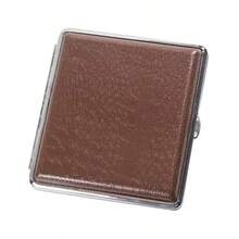 1个豹纹20格香烟盒，创意新款金属皮革极简便携香烟盒，男女通用礼品 - 彩色 - 查看 12