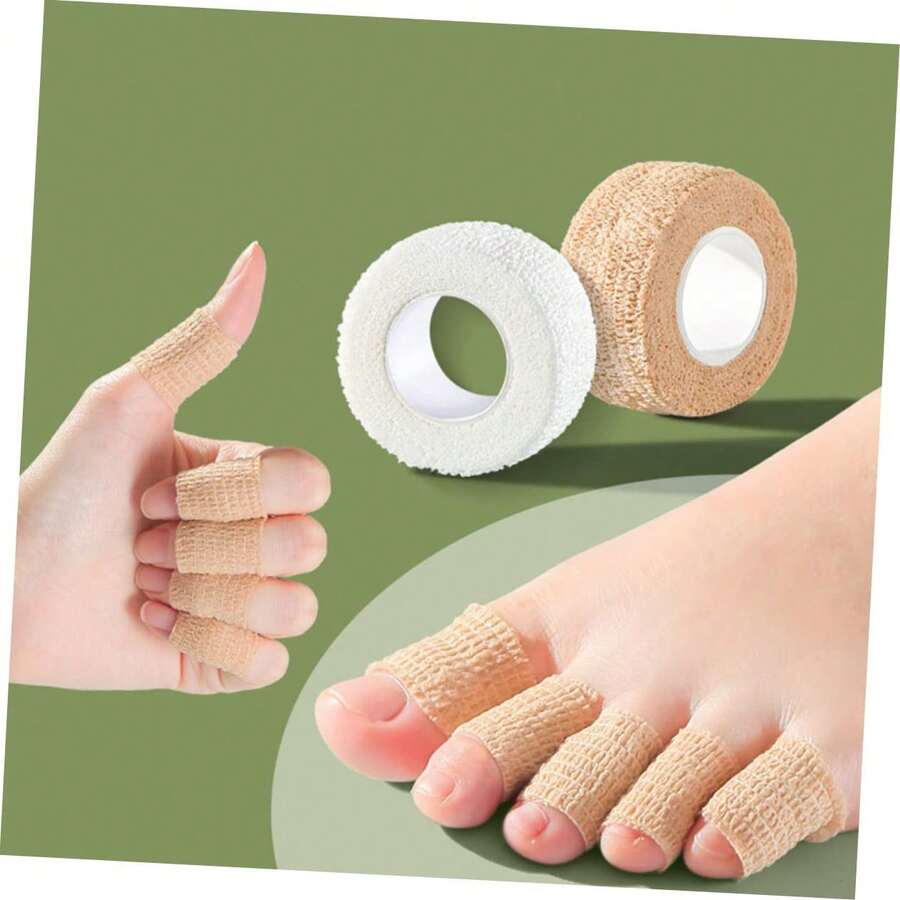 2 Rolls Of 8-Meter White Khaki Toe Protectors, Big Toe Finger Protectors, Suitable For Both Men And Women, Runners' Big Toe Protectors, Bandages, Toe Protectors, Pain-Relieving Toe Pads, Suitable For Daily Wear And Tear Prevention And Protection Of All Parts Of Hands And Feet