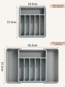 1 cutie organizator mare pentru sertar, argintiu, tavă extensibilă pentru ustensile de bucătărie, suport pentru tacâmuri și ustensile, depozitare reglabilă din plastic pentru linguri, furculițe și cuțite, clasificare și depozitare convenabilă pentru tacâmuri și argintărie mici, decorațiuni interioare, depozitare pentru petreceri și Crăciun