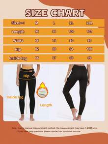 2-Pack Solid Plus Fleece Thermal Pants, Comfortable And Close-Fitting, Warm, Winter Casual Leggings. - 2 chiếc đen + xám - Xem 8