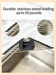 Triangle Roll-Up Dish Drying Rack For Sink Corner SmallFoldable Stainless Steel Over The Sink Multipurpose KitchenDrainer Caddy Organizer Storage