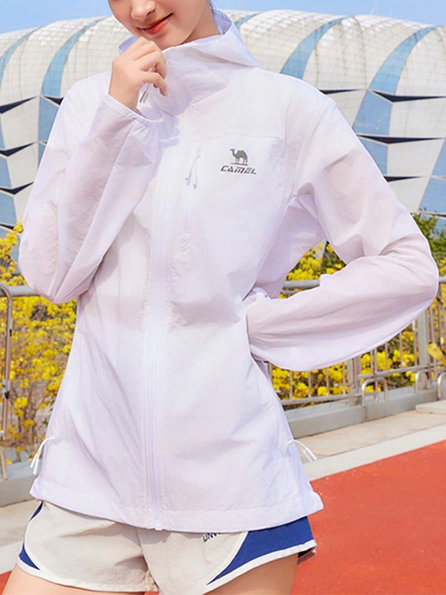 CAMEL CROWN 女士夏季防晒服户外登山徒步防泼水骑行服夹克外套 - 無際白 - 查看 1