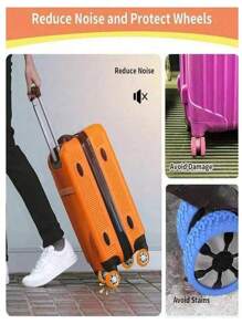 8pcs Corrugated Silicone Wheel Cover, Suitcase Wheel Cover, Pull Bar Suitcase Wheel Cover Cover Noise Foot Cover, Thicker Friction Stronger Shock-Proof Suitcase Wheel Cover, Travel Accessories,Boho Vibes