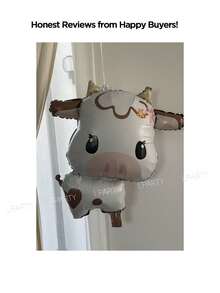 1pc Cow Shaped Aluminum Foil Balloon, 26 Inches (Approx. 68cm) Height, Cow Farm Birthday Party Balloon Decoration, Birthday Anniversary Celebration Balloon, Cow Print Balloon, Birthday Party Cowboy Theme Balloon, Farm Barn Decor, Baby Shower - Multicolor - View 9