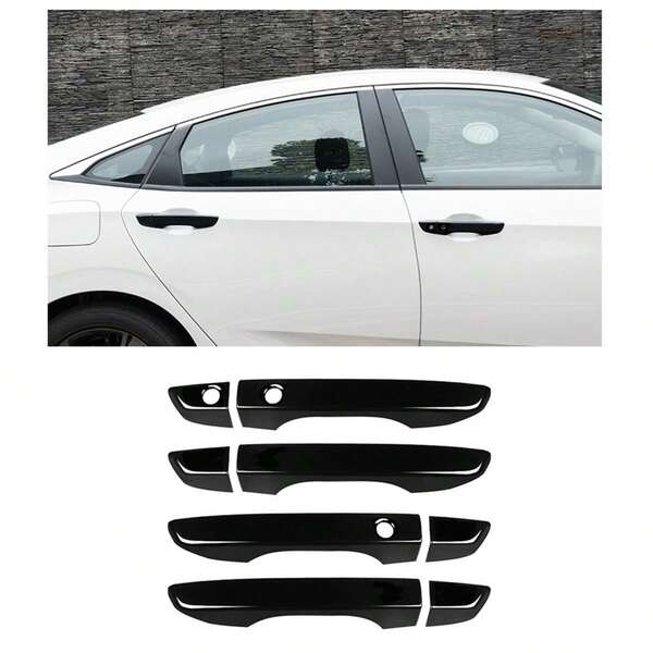 Car Smart Door Handle Cover Sticker Frame For  Civic 10Th 2016-2021 FC1 FK7 FK8 Accessories
