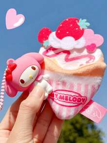 Sanrio Series Dilicious Crepe Series Keychains, Detachable Character Figurines (My Melody/Kuromi/Cinnamoroll/Pochacco/Hangyodon), Kawaii Dessert-Inspired Crepe-Shaped Bag Charm, Cute Cartoon Merced Pendant, Soft Plushapet, for Softkift, Softu Pluss, Softn Plushet, Soft Plushetn, Softu Plus S for Daily Bag Decoration, Birthday/Holiday Presents & Kawaii Aesthetic Accessorizing - 彩色 - 查看 9