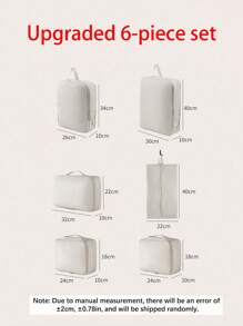 6合1夏季旅行收纳包套装 - 便携式防水化妆包、多功能洗漱包、大容量衣物收纳袋、手提包、鞋袋、压缩袋。适用于居家、海滩、商务旅行、旅游，以及送给朋友、父母和生日的礼物。 - 彩色 - 查看 11