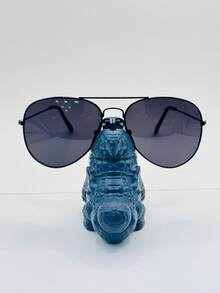 男士夏季時尚復古眼鏡 - 黑色 - 查看 1