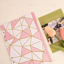 , 10 Pack Pink Binder Index Dividers A5 Insertable Page Divider Cute Paper Category Tab For 6 Ring Planner Notebook Travel Diary-957096 - Pink - View 6