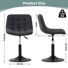 Mcc Direct Soft Fabric Dressing Table Chair, Height Adjustable Swivel Desk Home Office Chair With Footrest And Metal Base For Bedroom Vanity & Office - Drake - Grey - View 2