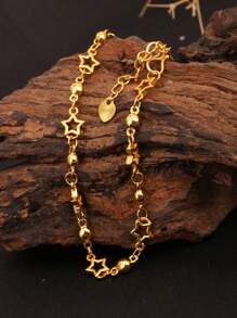 1 pieza Pulsera de cadena retorcida de 24K oro, pulsera apilable ajustable hipoalergénica de acero de titanio, regalo de cumpleaños para amigos y parejas, primavera/verano 2025