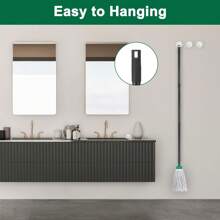 Mop For Floor Cleaning, 2 Pcs Cotton String Wet Mops Replacement Head Compatible With Microfiber Cloth Mop Refill & 0. 8" Diameter Mops Handle, Green(1 Handle & 2 Heads) - 綠色 - 查看 8