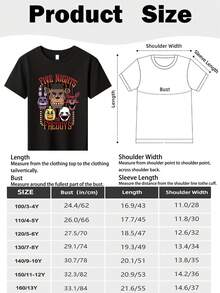 Young Boy's/Girl's " Cotton Graphic Tees, Game T-Shirts For Boy, Black Summer T-Shirts With Cartoon Characters, Gift For  Fans, Round Neck Short Sleeve T-Shirt, Fun, Vintage T-Shirts For Boys" Boy Clothes For Kids - 黑色 - 查看 4