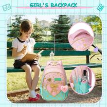 3PCS Girls School Backpack Set With Lunch Tote And Pencil Case Lightweight Elementary Bookbag For Kids Back To School Bag Gift - Multicolor - View 7
