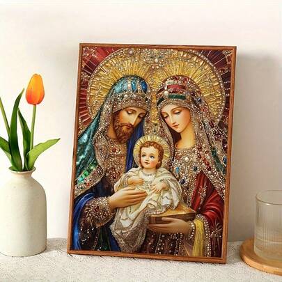 大尺寸 30x40cm-11.8x15.7 英寸/40x50cm-15.7x19.7 英寸无框 DIY 5D 圆形钻石画、处女、全水钻画、方形圆形钻石画套件、手工制作的家庭办公室墙面装饰礼物