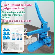 DIY Button Maker Machine 25mm/32mm/58mm - Badge Punch Press With 300 Button Parts (Blue) For Creative Projects And Personalized Badges - Blue - View 5