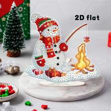 DIY Round Diamond Snowman Shaped Diamond Painting Kit, Sparkling Acrylic Snowman Model, Handicraft Fun, Mosaic Handicraft Art, Desktop Stand, Room Home Decor, Holiday Celebration Decor, Unique Gift - Multicolor - View 19