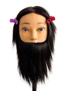 100% Real Hair Men Mannequin Heads With For Hair Training Styling Solon Hairdresser Dummy Doll Heads For Practice Hairstyles - Multicolor - View 17