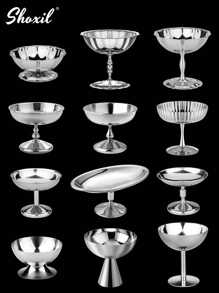 shoxil 1pc Stainless Steel Dessert Cup, Ice Cream Cup, Dessert Bowl, Yogurt Snack Candy Cups, Salad Fruit Pudding Bowls, For Party/Holiday/Festival/Family Gathering