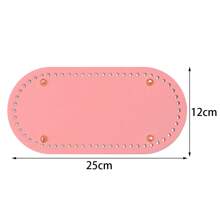 1pc Handmade PU Leather Oval Woven Bag Bottom Board, High Quality PU Leather Durable, Waterproof Bottom Insert, Suitable For Crochet, Sewing And DIY Crafts - Multicolor-oval - View 28