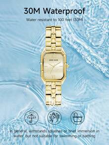 Anne Klein Women's Gold Quartz Bracelet Watch, Light Champagne Dial Watch Suitable For Women, Luxury Fashion Round Analog Wristwatch, Rectangular Wristwatch - Gold 1 - View 6