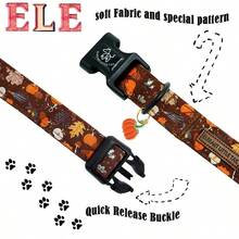 Zgardă elegantă pentru câini cu coadă mică, de Halloween, cu imprimeu de frunze de arțar, de toamnă, pentru animale de companie, cu model moale, pentru căței, reglabilă pentru sărbători