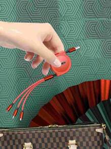 三合一1米快充线，可伸缩1/2/3线，TPE充电数据线，兼容vivo/OPPO等主流品牌，集成iOS/Android/Type-C接口 - 彩色 - 查看 7