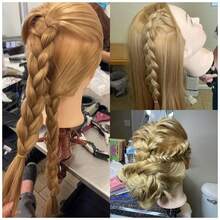 Mannequin Head, Cosmetology Mannequin Head With Hair For Makeup Braiding Curling Cuting,Makeup Doll Head For Hair Styling With Table Clamp Hair Styling Set