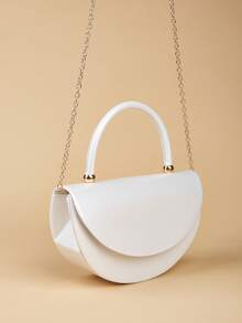 REMANLAND 1 szt. Jednokolorowa skórzana torebka z zapięciem magnetycznym, elegancka, modna kopertówka, odpowiednia do codziennego użytku kobiet - Biały - Zobacz 5