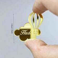 10/30/50/100/200 Personalized Baby Baptism Cloud Balloon Shaped Baby Party Decorations Acrylic Mirror Children's Room DIY Accessories Party Guest Gifts - Multicolor - View 3