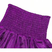Metallic Sequin Sparkly Skirts 2-Layer Ruffle Skirts With Sunglasses Elastic High Waist -Dance - 紫色 - 查看 3