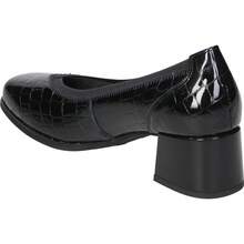 PITILLOS | Damen Pitillos High Heel Schuh - Schwarzer Leder Loafer - Lackleder - Slip-On - Leder - Bequemer mittlerer Absatz - Elegant - Hochwertig - Kombinierbar - Modell 10820 - Schwarz - Übersicht 5
