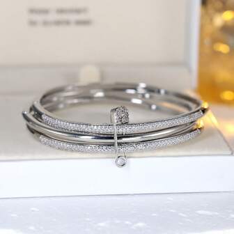 4 st/set Fashionabla lyxiga kopparzirkonia smyckeset för kvinnor med armband, halsband och örhängen