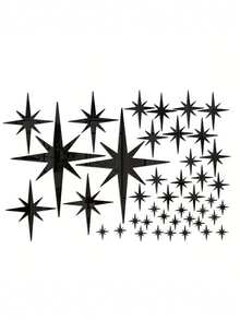 42 piezas Pegatinas de espejo en forma de estrella, pegatinas de pared de espejo acrílico cúbico removible para decoración del hogar, sala de estar, dormitorio, fondo de pared DIY, autoadhesivas, decoraciones para fiestas, decoración del hogar, decoración de habitación DIY, decoración de dormitorio