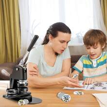 Máquina para hacer botones ,Máquina para hacer pins de insignias de 1"+2,25" Kit de prensa con 500 piezas gratis - Negro - Ver 9