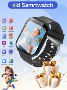 ERUN 2025年新款儿童智能手表，儿童游戏手表，18款趣味游戏，1.83英寸触摸屏，超低功耗芯片，计步器，拍照，手电筒，闹钟提醒，相机，相册，日历，计步，倒计时，计算器，秒表，手电筒灯， - 彩色 - 查看 4