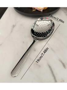 1pc/2pcs Large Stainless Steel Buffet Serving Spoon, Large Serving Ladle, Party Catering Buffet Spoon, Dishwasher Safe, Silver Kitchen Spoon, Restaurant, Hotel, Practical Kitchenware - Silver - View 5