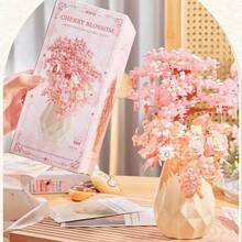 Conjunto de buquê de flores preservadas em garrafa decorativa, enfeite de árvore de sakura feito à mão, adequado para presentes de Dia dos Namorados, Ação de Graças, Halloween, Natal e aniversário