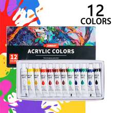 Acrylic Paint Set, Multi-Color Versatile Painting Paints, 12/18/24-Color Professional Art Paint Set. Each Bottle Contains 12ml/0.4 Ounces-Suitable For Artists, Students, Crafts, DIY Wall And Clothing Painting! Back-To-School Season, School Supplies - 套裝 - 查看 3