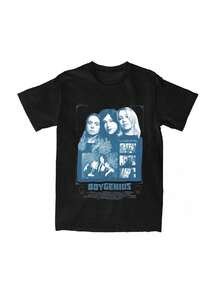Boygenius Band Rock Men Women's T Shirt Merchandise Fun Tees T-Shirts Cotton Original Clothes - 黑色 - 查看 1