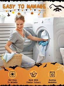 1/2/4pcs Cute Ghost Pillow Cover, Halloween Cushion Cover, Spooky Halloween Bedding Decor, Soft Accent Cushion Case, Single‑Sided, Without Insert, Zipper Closure, For Sofa, Bedroom Living Room, Halloween Party, Soft And Breathable, Home Textile - Multicolor - View 9
