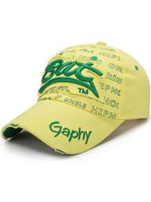 1 szt. Czapka baseballowa Hip Hop dla par na świeżym powietrzu, czapka z daszkiem z filtrem przeciwsłonecznym i nietoperzem, haft GAPHY, GRAPHY, modny, swobodny, kontrastowy wzór kolorystyczny