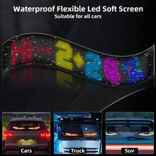 Car Windshield Animated Eyes, Programmable LED Light Sign, Eye-Catching LED Scrolling Signage, DIY Custom Animated Text/Image, 5V USB Programmable LED Waterproof Flexible Digital Display Sign For Car, Shop, Party And Festival Decoration - 4.01*13.7in -1PC - View 4