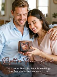 1件定制手摇相册，个性化翻页动画相框，带灯光和音乐的机械相册，家居装饰，迷你翻页相册相框，生日、周年纪念日、情人节、母亲节、父亲节、圣诞节礼物，送给妈妈、爸爸、情侣、家人的礼物，多功能、耐用、装饰性强、可重复使用、精致、时尚、高品质、色彩丰富、现代、定制、个性化、独特，送给他的理想礼物，送给她的理想礼物，送给男朋友、爸爸、女朋友、妈妈、家人、朋友，茶室、家居、花园、办公室，周年纪念日、情人节、母亲节、生日、父亲节、毕业典礼、婚礼、乔迁之喜、办公室装饰，优雅生活 - 客製化照片和音樂 - 查看 6