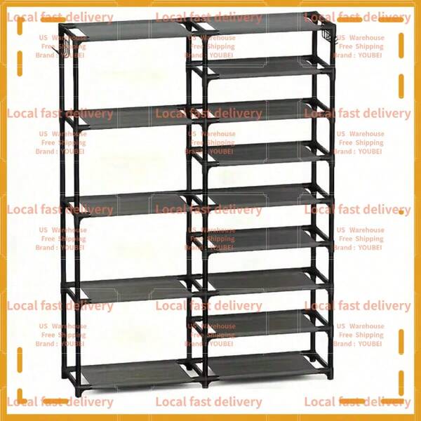 Local Devery-YOUBEITAIMASI TAIMASI 1pc High-Capacity 9-Tier Shoe Rack Organizer - Space Saving, Easy Assembly, Perfect For Household Closets And Entryways - Stysh, Sturdy Design